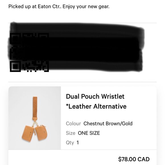 Lululemon Dual Pouch Wristlet, Leather Alternative, Gold & Brown - Picture 5 of 5